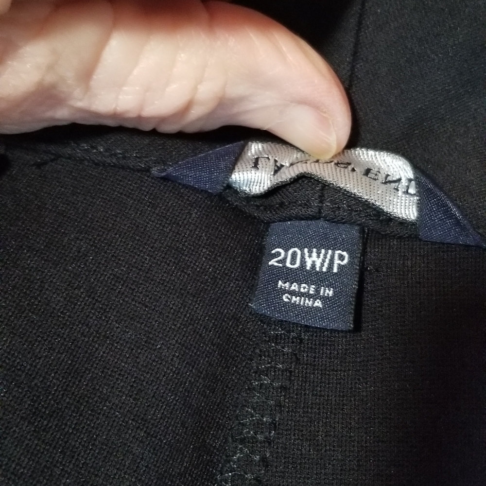 Lands' End NWOT Black Knit Fly Front Business Dress Pants Size 20W/P - Picture 7 of 9